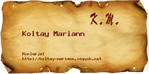 Koltay Mariann névjegykártya