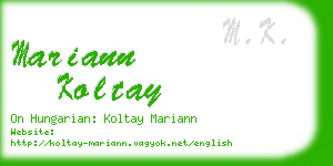 mariann koltay business card